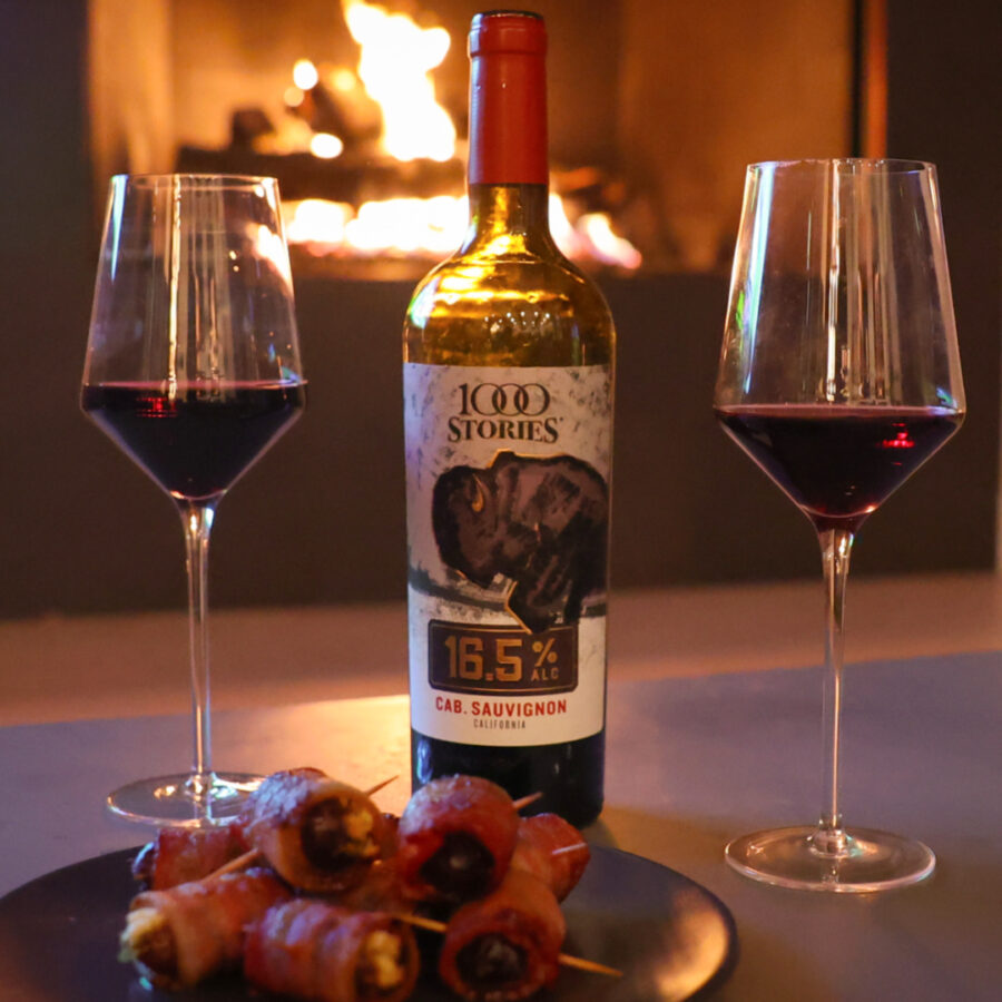 bacon wrapped dates with goat cheese